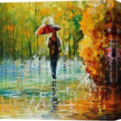 A Russian Beauty Canvas Paintings - THE BEAUTY OF THE RAIN by Leonid Afremov