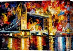The Piazzetta, Looking Toward The Clock Tower Canvas Paintings - Tower Bridge Offsite by Leonid Afremov