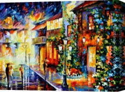 An Arguement with The Town Marshall Canvas Paintings - TOWN FROM THE DREAM by Leonid Afremov