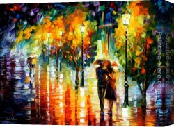 Palette Knife Canvas Paintings - TWO COUPLES by Leonid Afremov