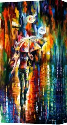 Leonid Afremov Canvas Paintings - UMBRELLA by Leonid Afremov