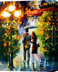 Leonid Afremov Canvas Paintings - UNDER MY UMBRELLA by Leonid Afremov