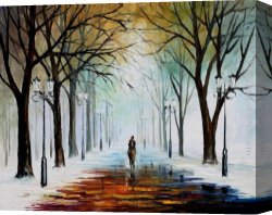 Leonid Afremov Canvas Paintings - WINTER MOOD by Leonid Afremov
