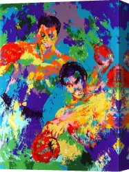 Neiman Canvas Paintings - Ali Foreman Zaire by Leroy Neiman