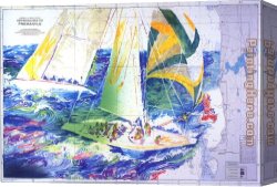 The Stirrup Cup Canvas Paintings - America's Cup Australia by Leroy Neiman