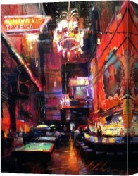 Rehearsal on The Stage Canvas Paintings - Back Stage Bar by Leroy Neiman