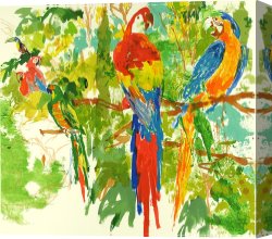 The Bird Seller Canvas Paintings - Birds of Paradise by Leroy Neiman