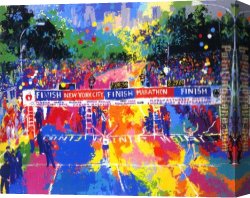 Figure Classic Canvas Paintings - Classic Marathon Finish by Leroy Neiman
