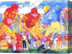 Spanish Town Canvas Paintings - Cross Town Rivalry 1967 by Leroy Neiman