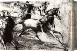 Double Roosters Canvas Paintings - Daily Double by Leroy Neiman