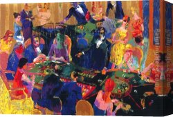 Desert, Canvas Paintings - Desert Inn Baccarat by Leroy Neiman
