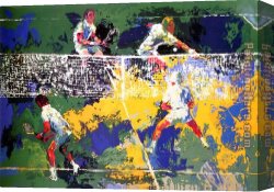 Double Roosters Canvas Paintings - Doubles by Leroy Neiman