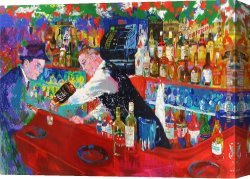 Frank Cadogan Cowper Canvas Paintings - Frank at Rao's by Leroy Neiman