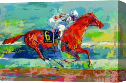 Funny Canvas Paintings - Funny Cide by Leroy Neiman