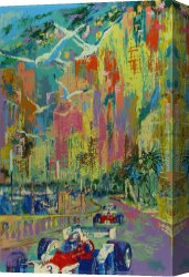 Monaco Canvas Paintings - Grand Prix de Monaco by Leroy Neiman