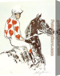 Heart Canvas Paintings - Jockey Suite Hearts by Leroy Neiman