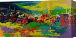 Neiman Canvas Paintings - Kentucky Derby by Leroy Neiman