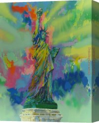 Lady Canvas Paintings - Lady Liberty by Leroy Neiman