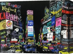 Neiman Canvas Paintings - Lights of Broadway by Leroy Neiman