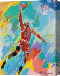 Beaux-arts Canvas Paintings - Michael Jordan Art by Leroy Neiman