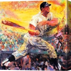 Neiman Canvas Paintings - Mickey Mantle by Leroy Neiman