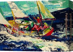 North Star Canvas Paintings - North Seas Sailing by Leroy Neiman