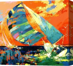 Neiman Canvas Paintings - Orange Sky Sailing by Leroy Neiman