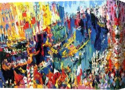 Regatta Canvas Paintings - Regatta of the Gondoliers by Leroy Neiman
