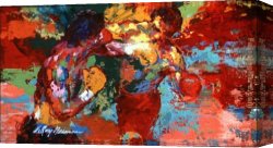 Rocky Coast Canvas Paintings - Rocky vs Apollo by Leroy Neiman