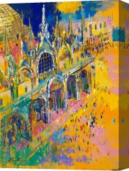 Squares with Concentric Canvas Paintings - San Marco's Square by Leroy Neiman