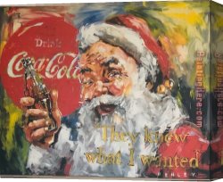 Santa Canvas Paintings - Santa Claus Coca-cola by Leroy Neiman