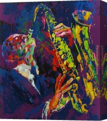 Man with Scythe Canvas Paintings - Sax Man by Leroy Neiman