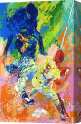 Home Canvas Paintings - Sliding Home by Leroy Neiman