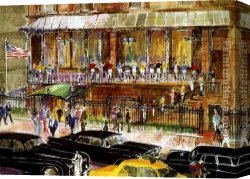 Club Canvas Paintings - The 21 Club by Leroy Neiman