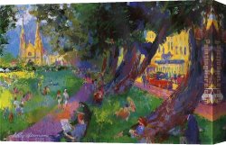Squares with Concentric Canvas Paintings - Washington Square Park by Leroy Neiman
