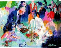 Cigar Canvas Paintings - Wine, Women and Cigars by Leroy Neiman