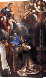 Carracci Canvas Paintings - The Virgin Appearing to St Hyacinth by Lodovico Carracci