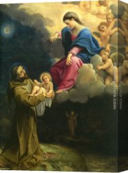 Carracci Canvas Paintings - The Vision of Saint Francis by Lodovico Carracci