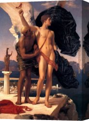 Edmund Blair Leighton Canvas Paintings - Daedalus and Icarus by Lord Frederick Leighton