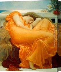 Edmund Blair Leighton Canvas Paintings - Flaming June by Lord Frederick Leighton