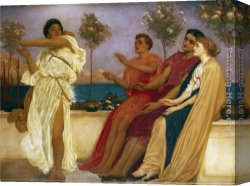 Dancing in The Wind Canvas Paintings - Greek Girl Dancing by Lord Frederick Leighton