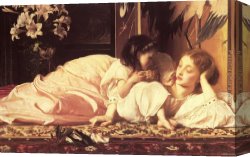 Edmund Blair Leighton Canvas Paintings - Leighton Mother and Child by Lord Frederick Leighton