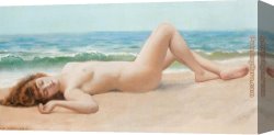 Edmund Blair Leighton Canvas Paintings - Nude on the Beach by Lord Frederick Leighton
