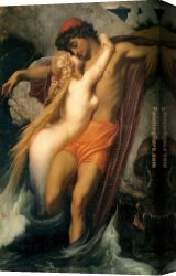 Edmund Blair Leighton Canvas Paintings - The Fisherman and the Syren by Lord Frederick Leighton