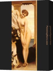 Edmund Blair Leighton Canvas Paintings - Venus Disrobing for the Bath by Lord Frederick Leighton