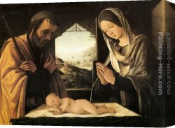 Nativity Canvas Paintings - Nativity by Lorenzo Costa