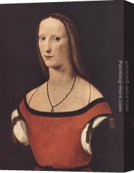 Lorenzo Costa Canvas Paintings - Portrait of a Woman by Lorenzo Costa
