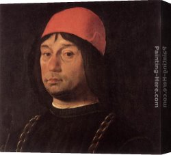 Lorenzo Costa Canvas Paintings - Portrait of Giovanni Bentivoglio by Lorenzo Costa
