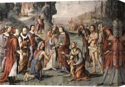 Lorenzo Costa Canvas Paintings - St Cecily's Charity by Lorenzo Costa