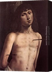 Lorenzo Costa Canvas Paintings - St Sebastian by Lorenzo Costa